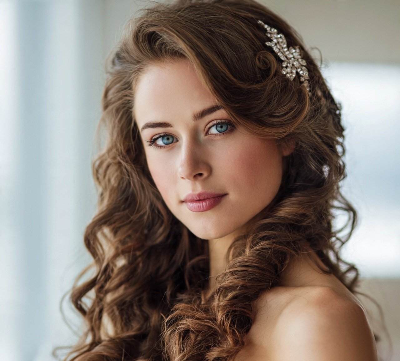 Wedding Hairstyles for Long Hair: 15 Trending Ideas for Your Big Day 12 Side Swept Curls With Jeweled Comb Wedding Hairstyle For Long Hair