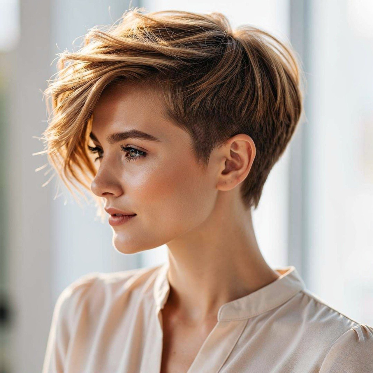 14 Trendy Summer Hairstyles for Short Hair that You’ll Love 6 Side Swept Pixie Summer Hairstyle for Short Hair