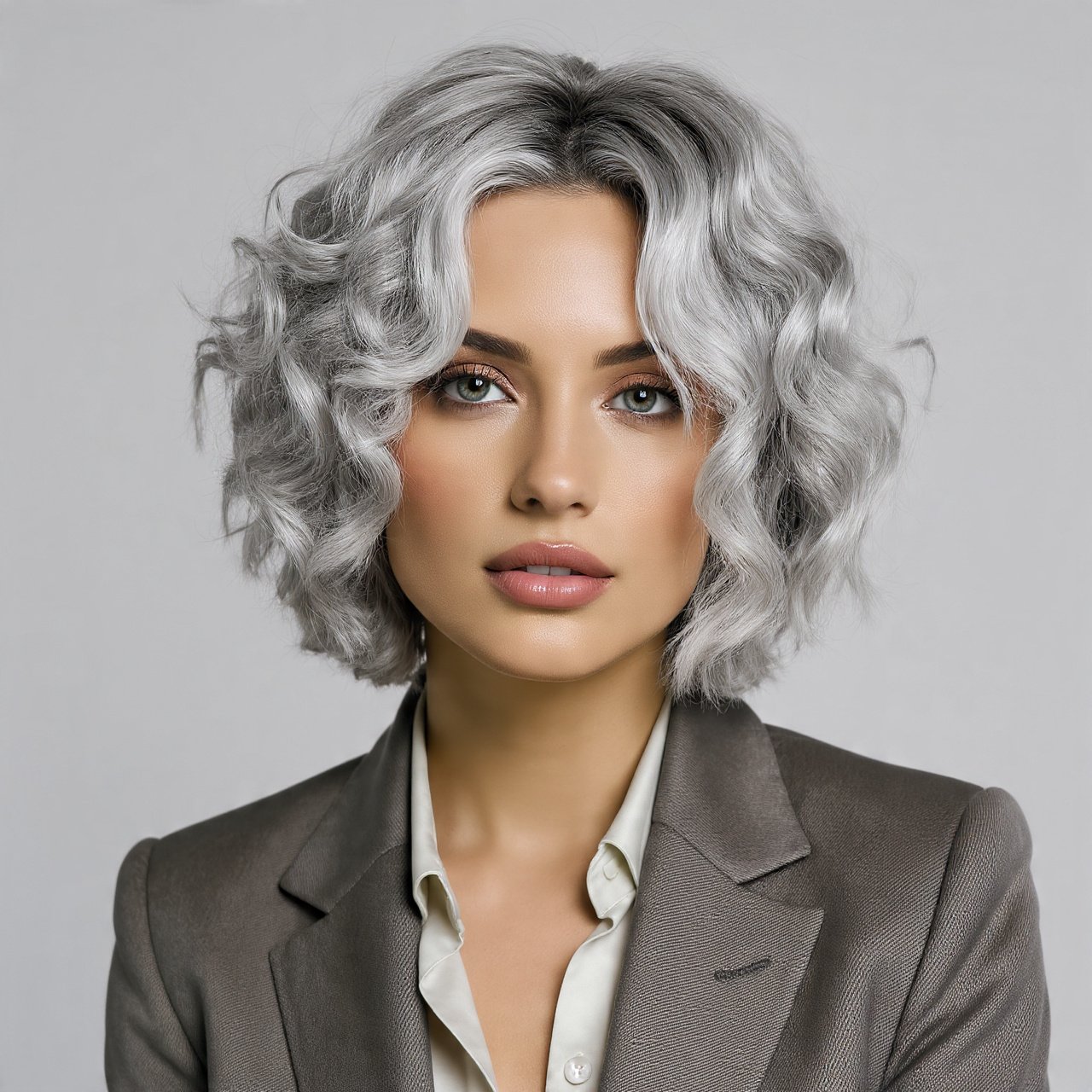 Silver Curly Bob 1