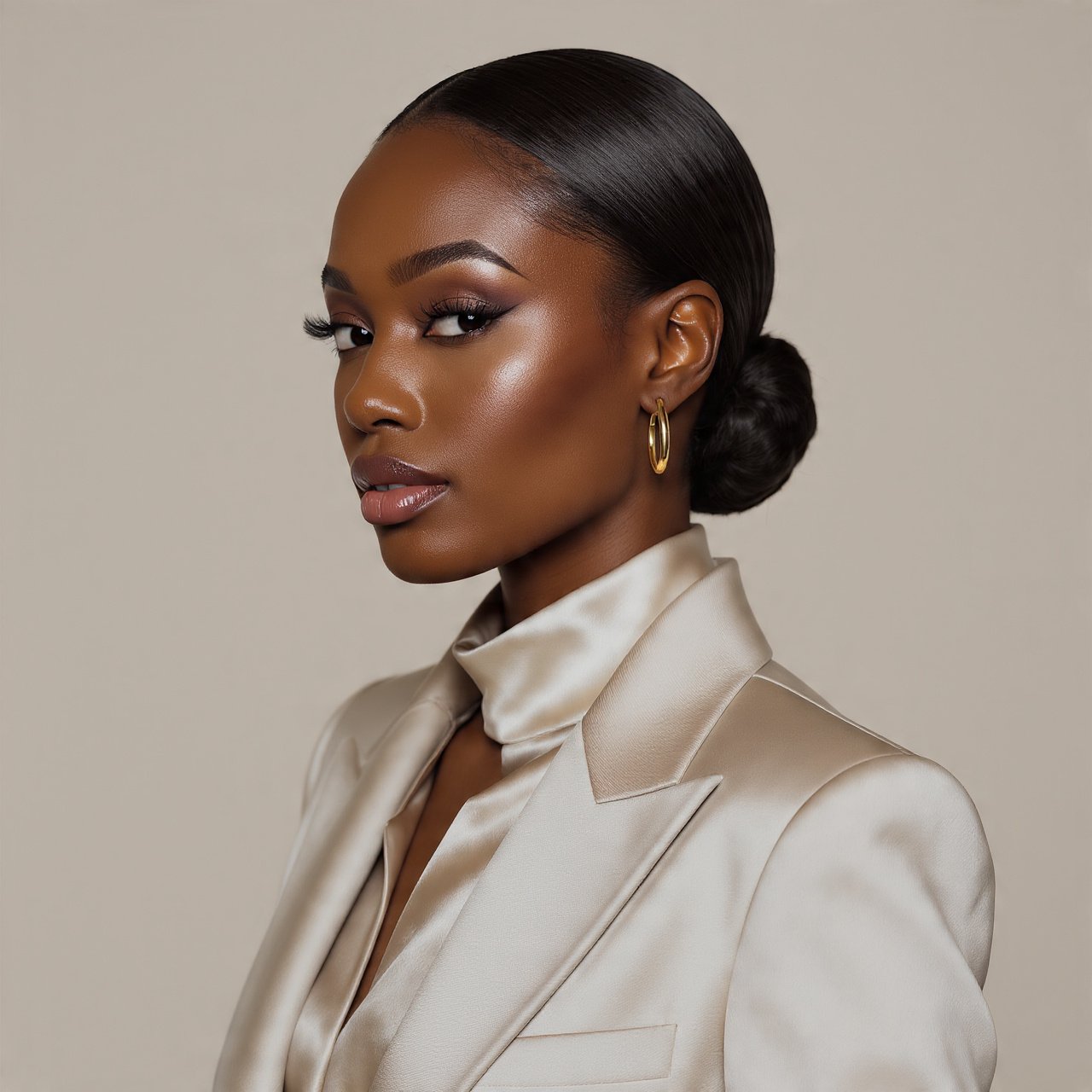 Sleek Back Low Bun on Relaxed Hair Hairstyles Black Women