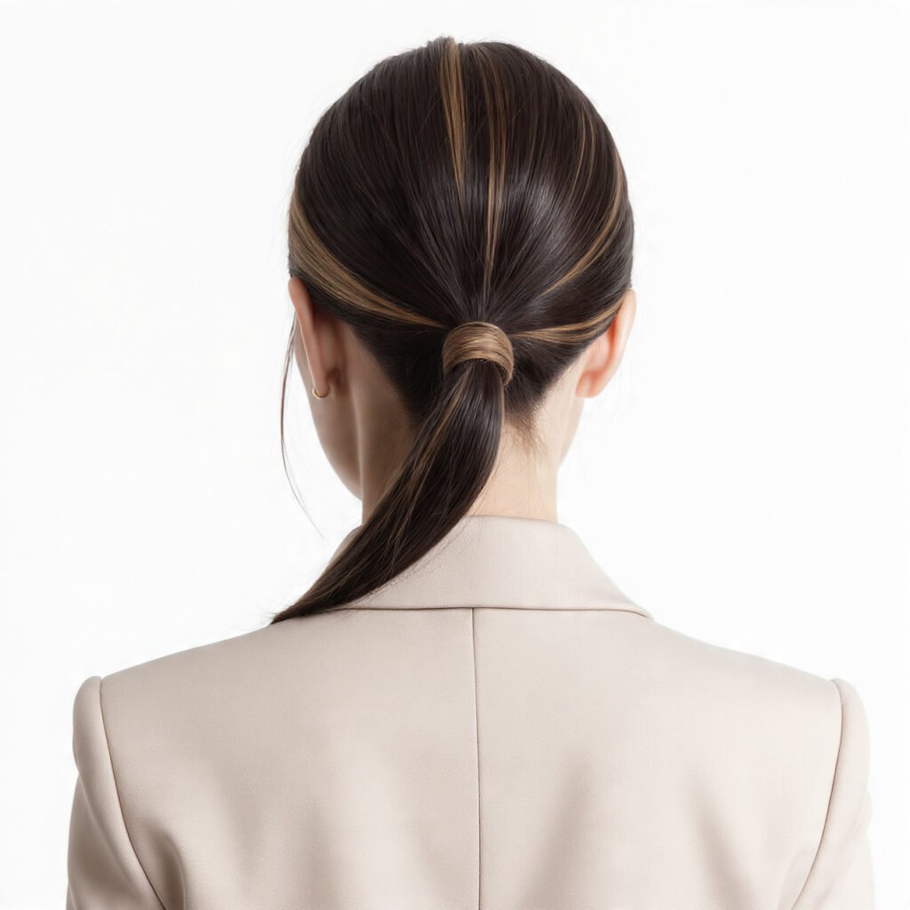 16 Trending Slick Back Hairstyles Women Are Obsessed With 17 Sleek Back with Money Piece Highlights Hairstyles