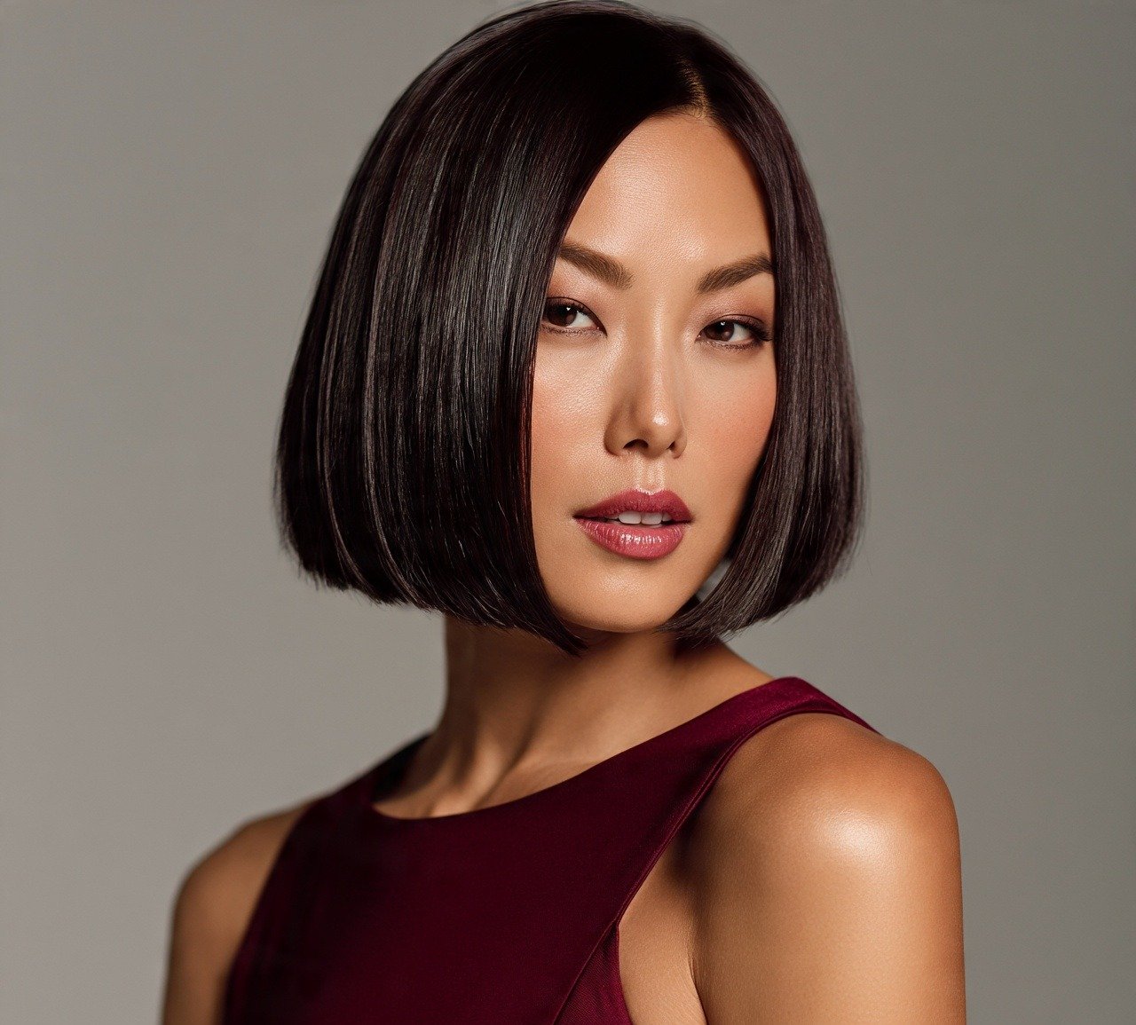 Sleek Blunt Bob Cut For Oval Face