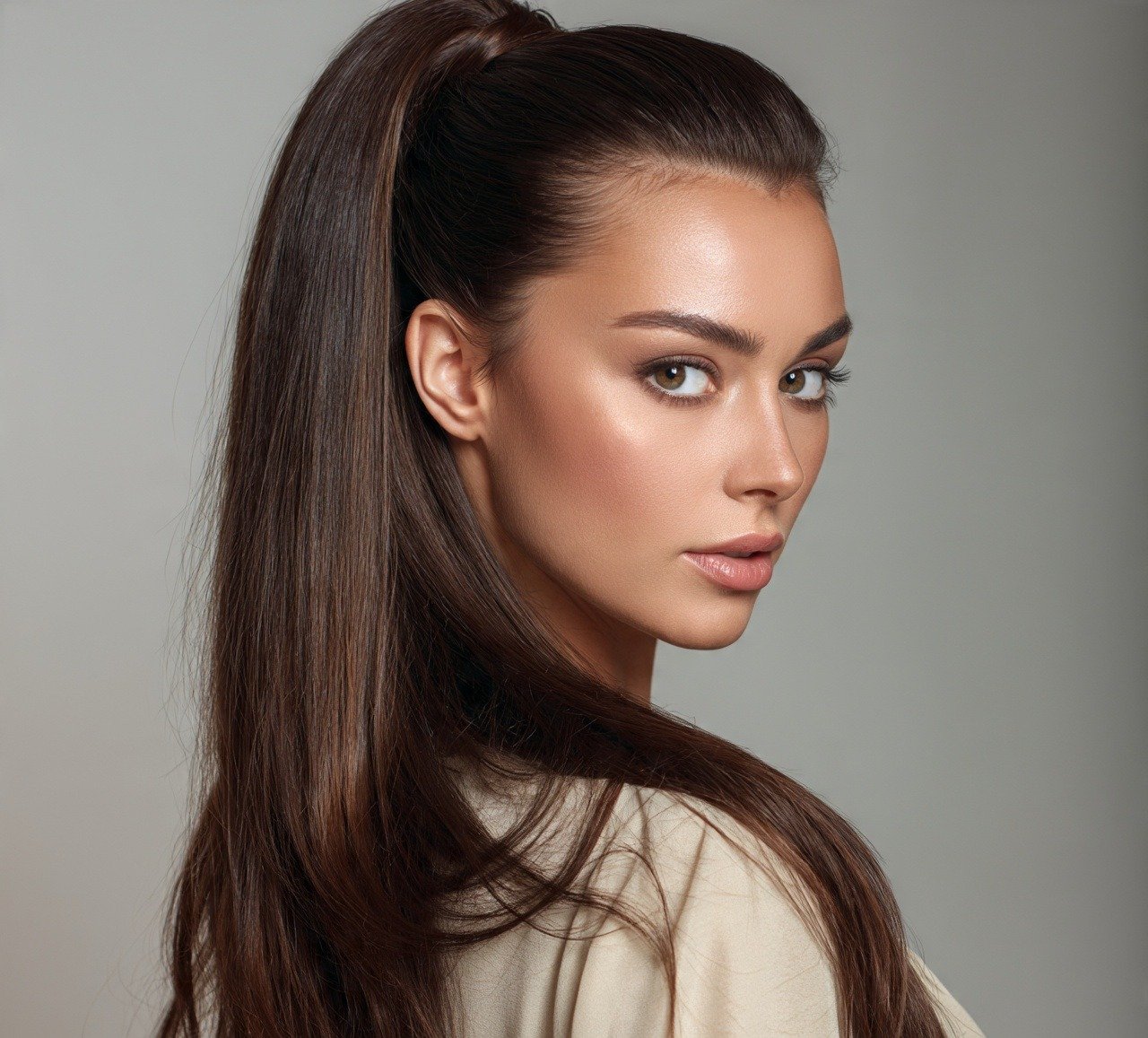 Sleek High Ponytail Formal Long Hair