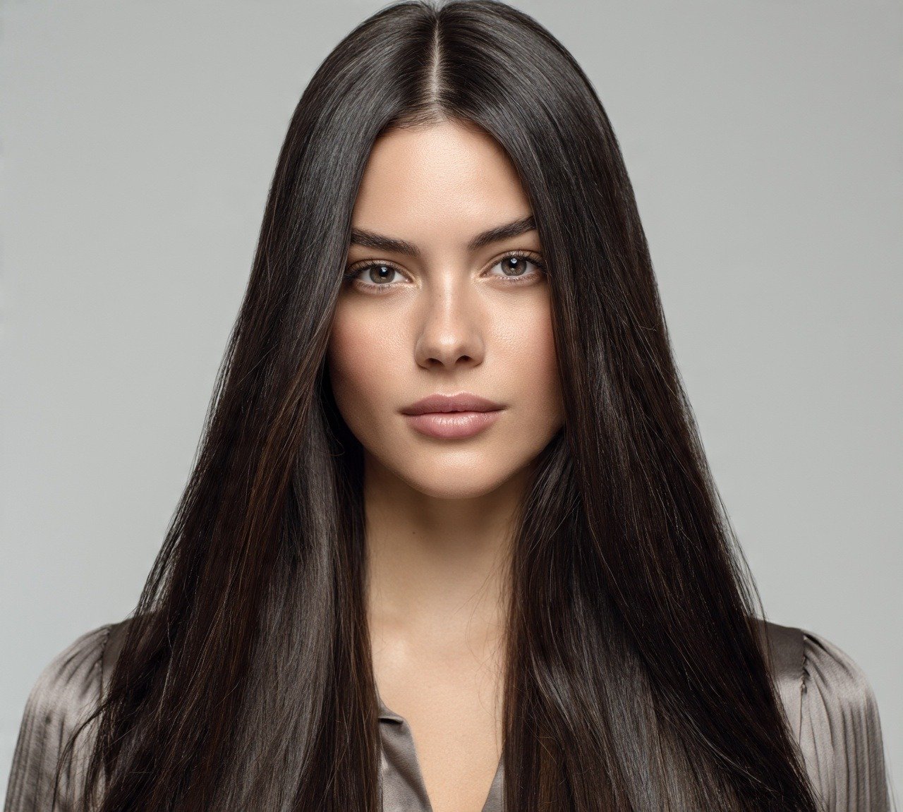 Sleek Middle Part Straight Style For Long Hair