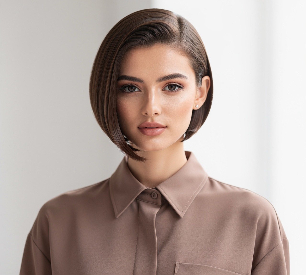 15 Trending Straight Short Hairstyles to Try This Year 4 Sleek Side Parted Bob Straight Short Hairstyle