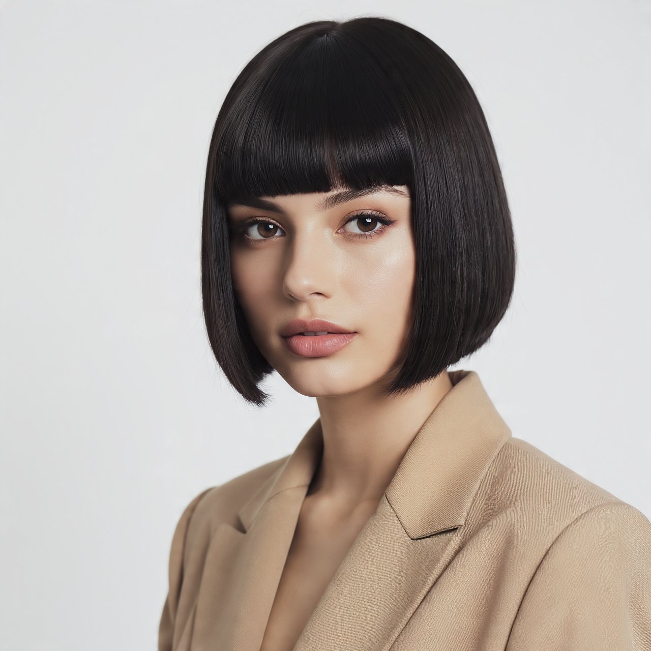 Sleek Straight Bob with Blunt Bangs