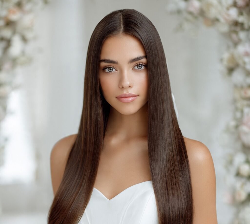Sleek Straight Hair Down cropped