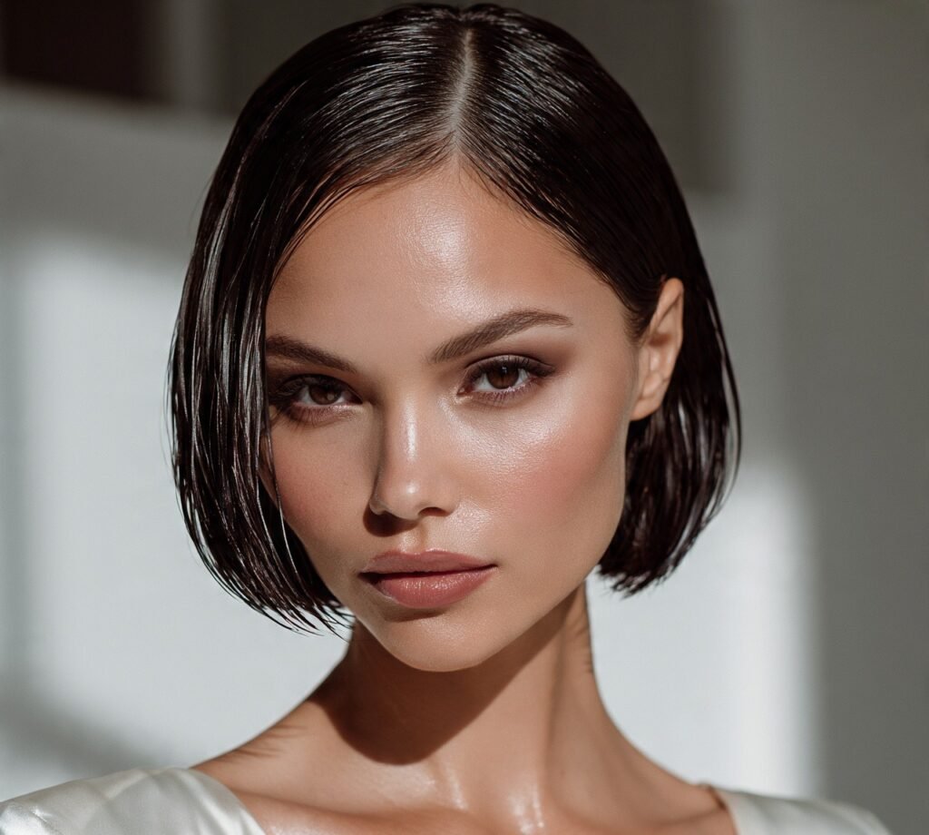 Sleek Wet Look Bob cropped