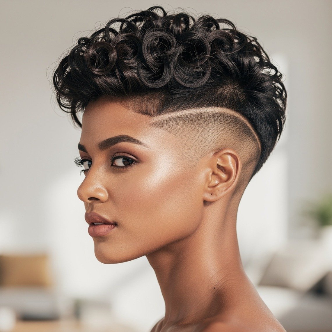 Sleek to Curly Contrast
