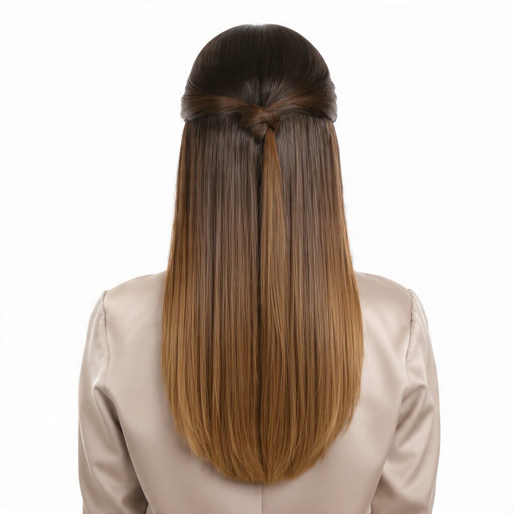 16 Trending Slick Back Hairstyles Women Are Obsessed With 9 Slick Back Half Up Half Down Hairstyles