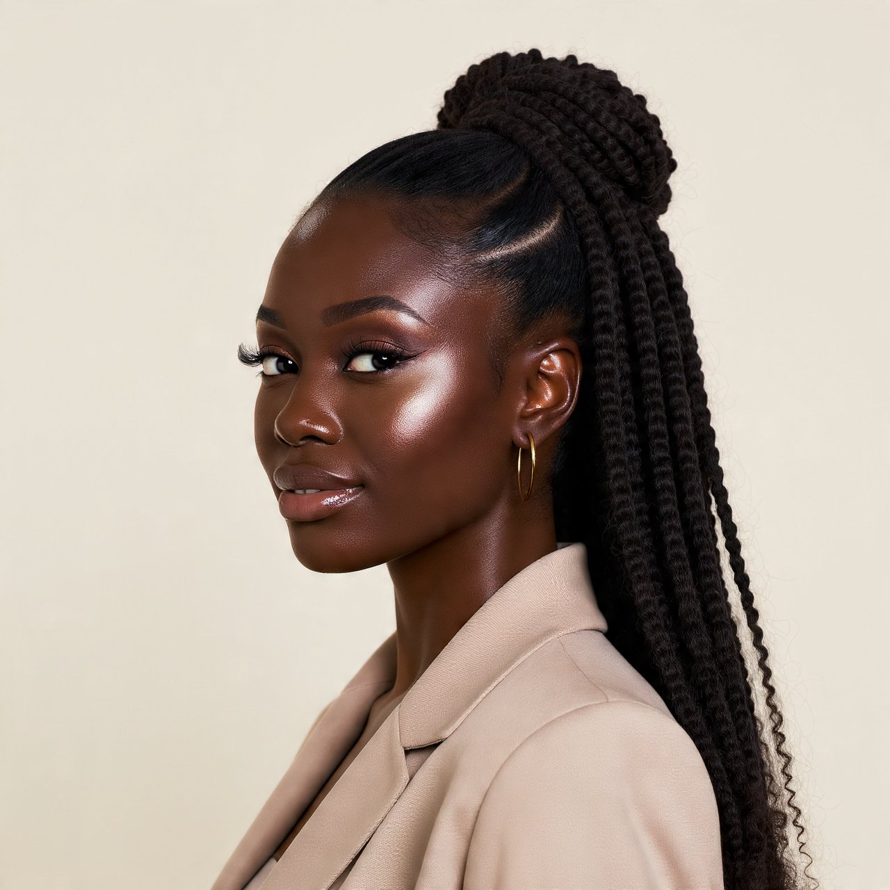Slick Back Half Up Style on Stretched Natural Hair Hairstyles Black Women
