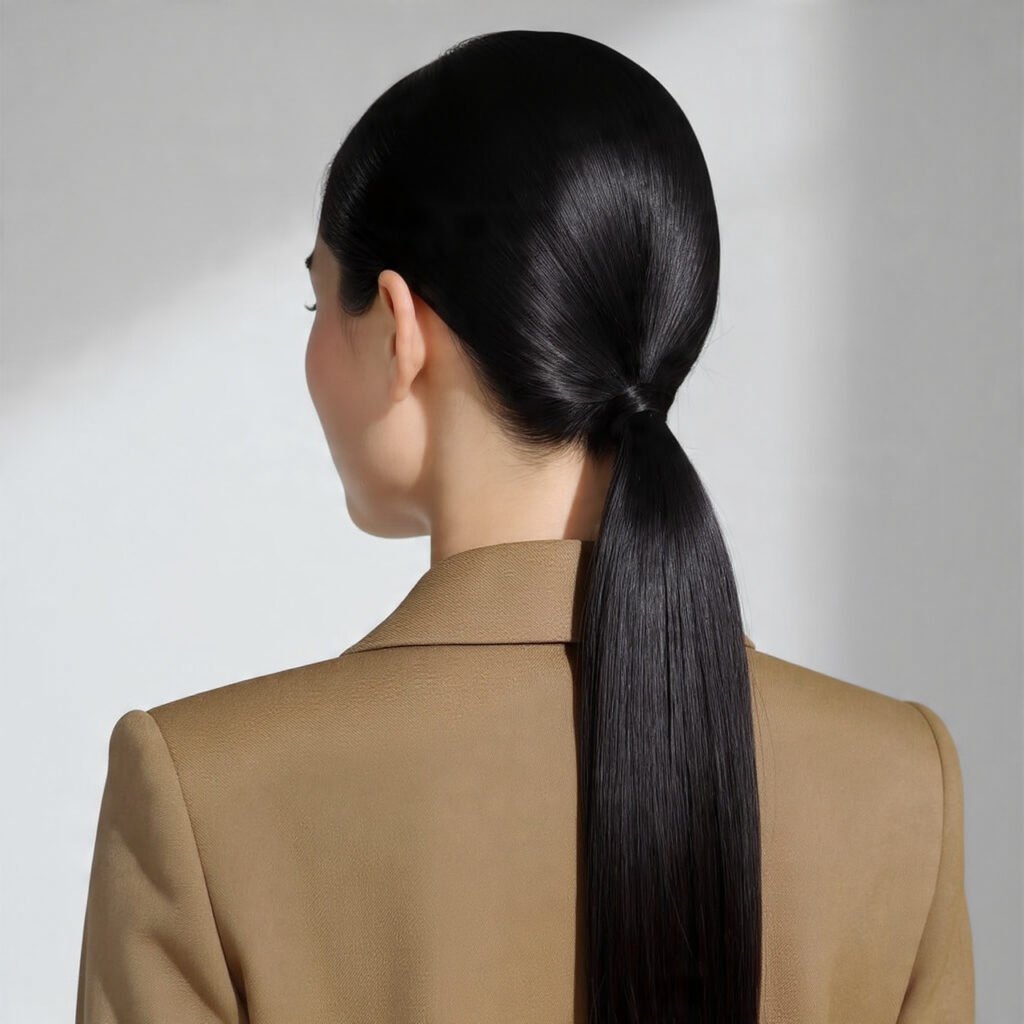 16 Trending Slick Back Hairstyles Women Are Obsessed With 4 Slick Back Ponytail Back Hairstyles