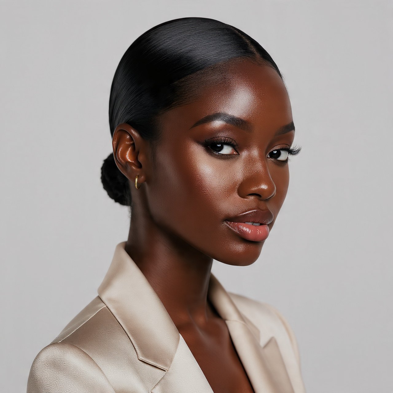 Slick Back Pressed Natural Hair Hairstyles Black Women