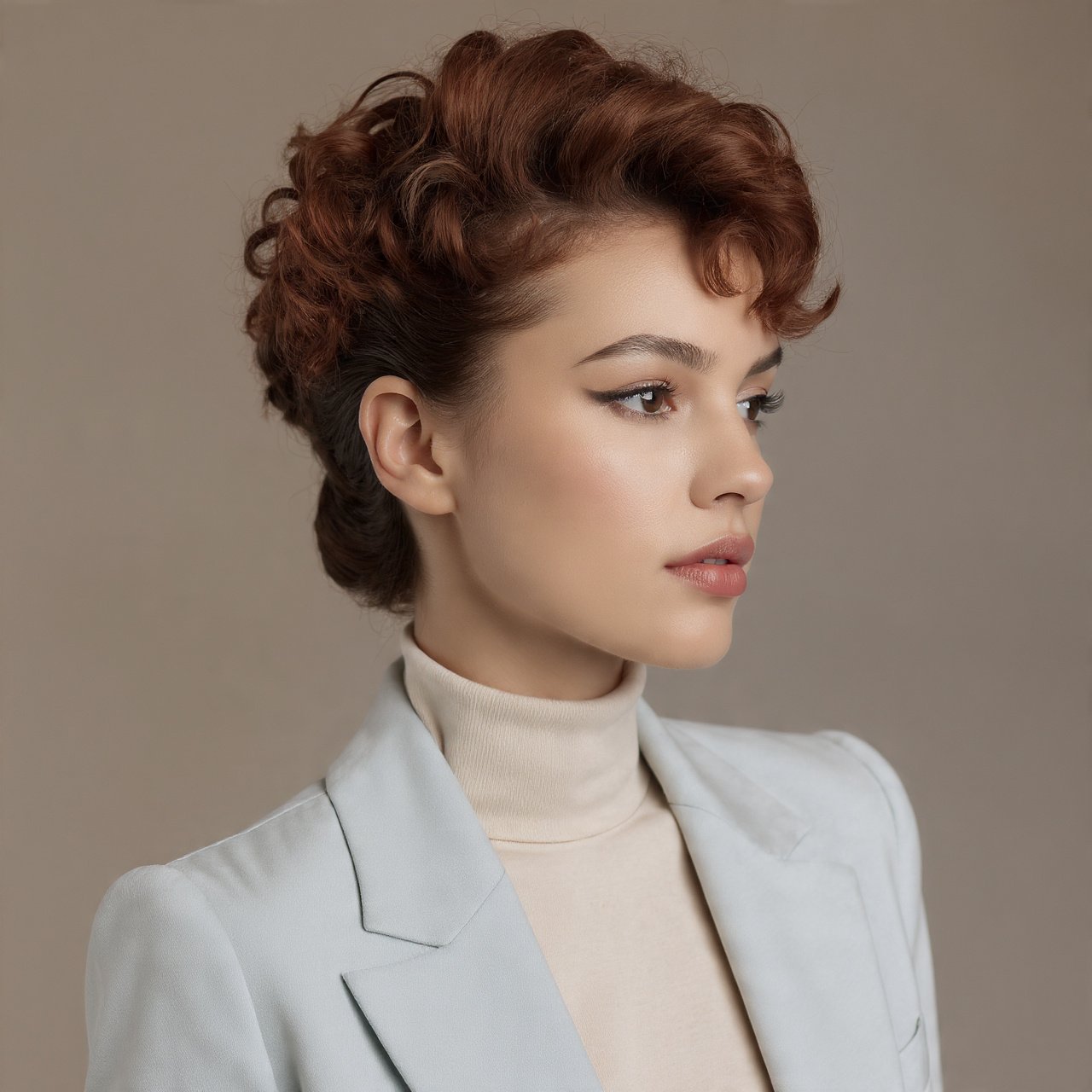 Slick Back with Curl Defining Foam and Diffuser Hairstyle