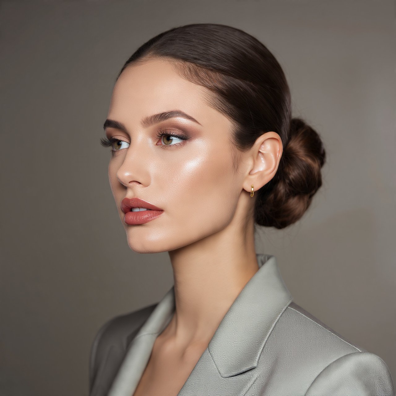 Slicked Back Curly Updo Hairstyle