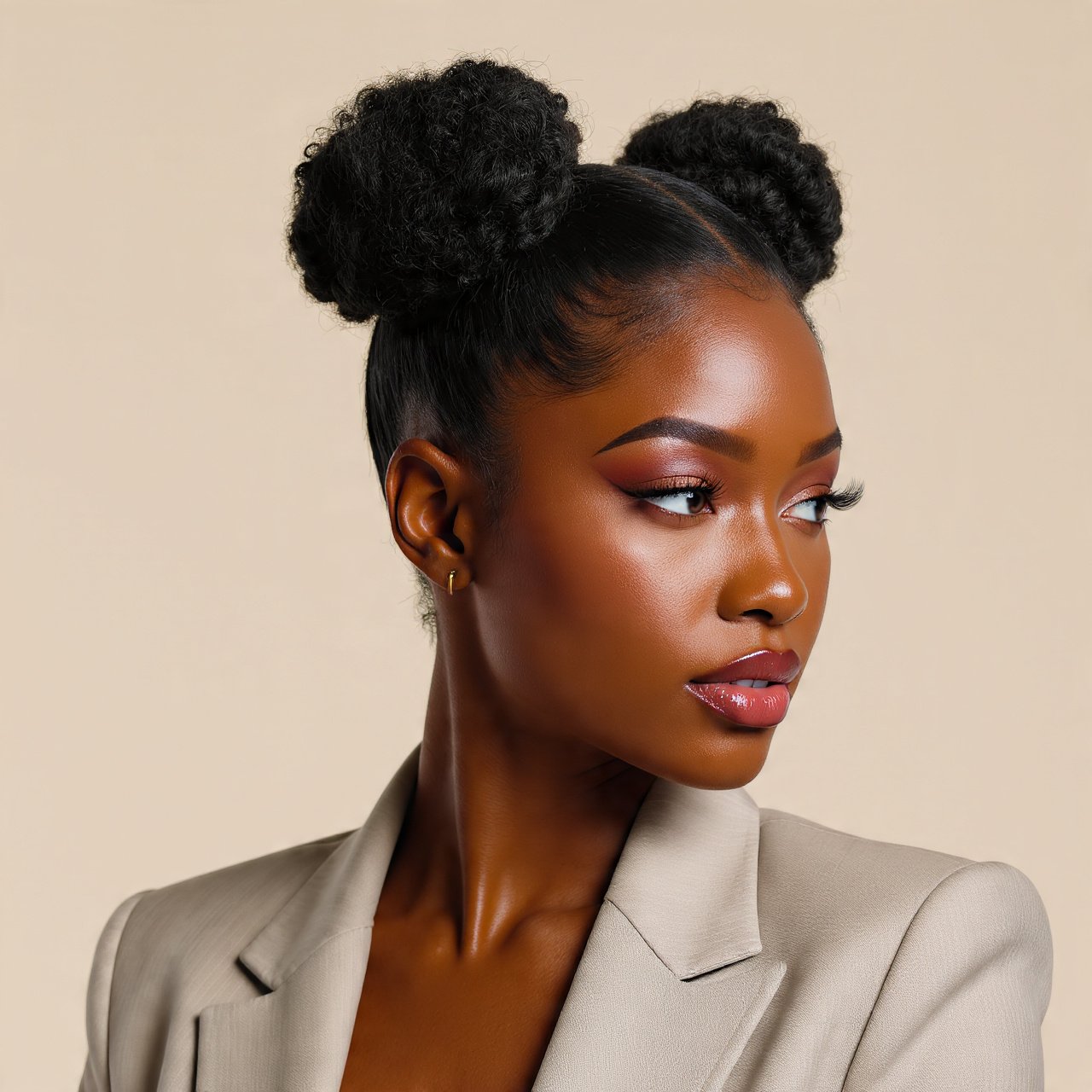 Trending Slick Back Hairstyles Natural Hair: 13 Gorgeous Looks to Inspire Your Next Salon Visit 7 Slicked Back Space Buns on Natural Hair Hairstyle