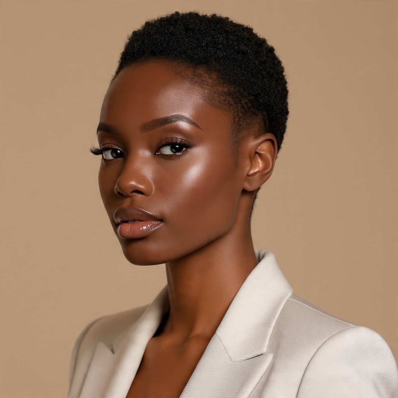 Trending Slick Back Hairstyles Natural Hair: 13 Gorgeous Looks to Inspire Your Next Salon Visit 3 Slicked Back TWA Teeny Weeny Afro Hairstyle