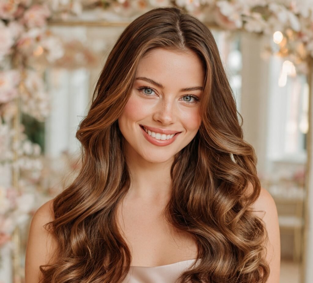 Soft Curls with Side Part