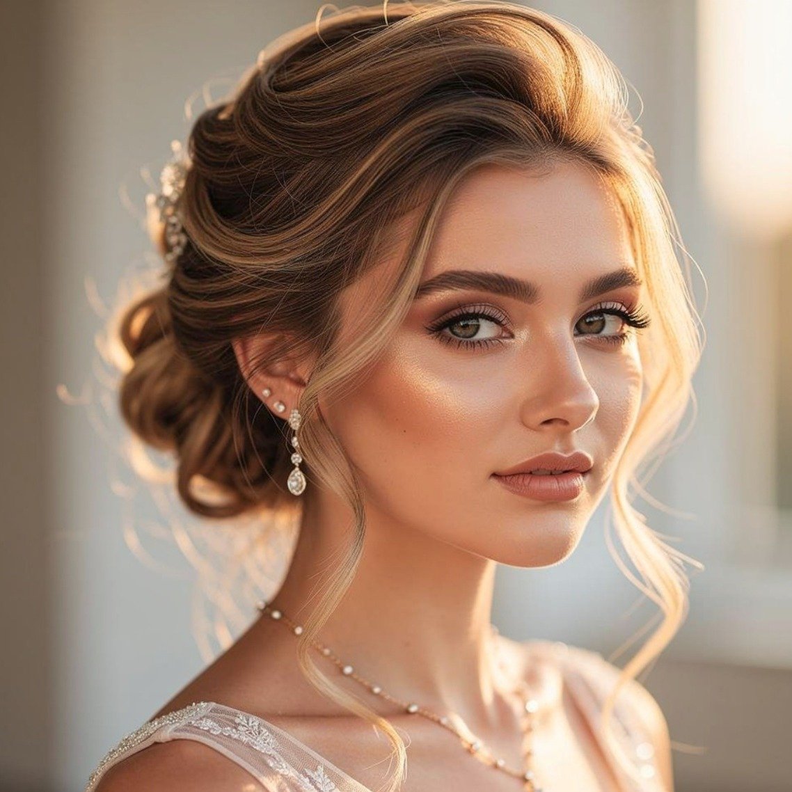 15 Simple Wedding Hairstyles That Look Elegant and Timeless 16 Soft Curtain Bangs with Updo