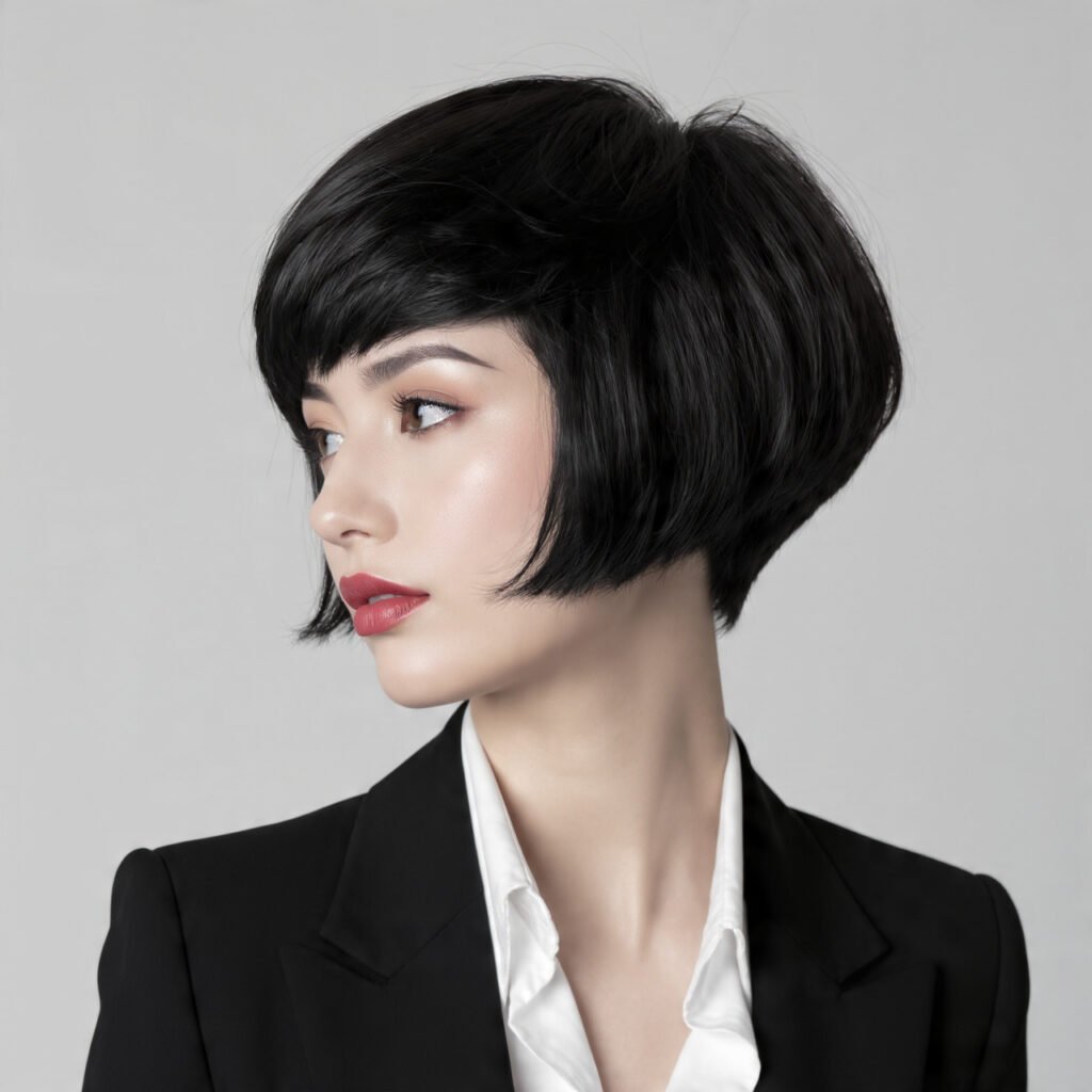18 Trending Black Bob Hairstyles for Bold, Beautiful Style 8 Stacked Black Bob