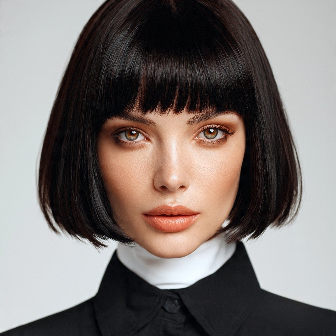 Straight Blunt Bob For Short Hair