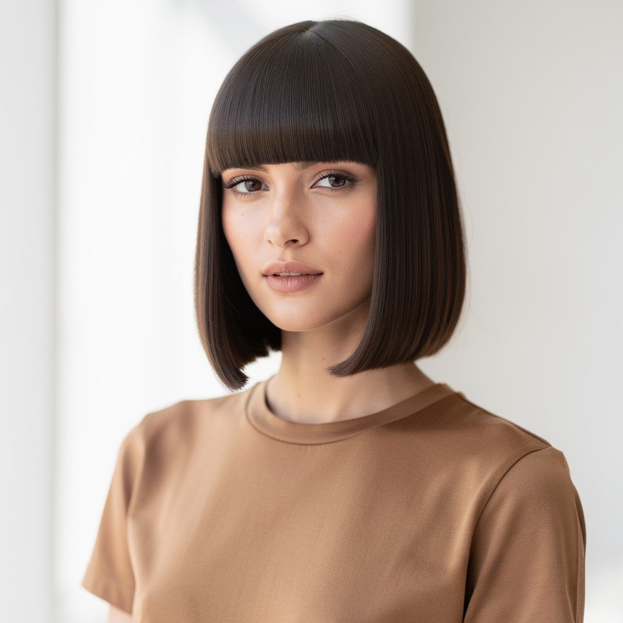 14 Trending Straight Hair Hairstyles You Need to Try 4 Straight Blunt Cut Lob Hairstyle