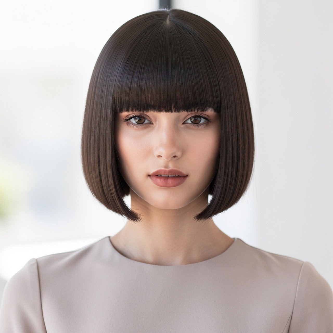 14 Trending Straight Hair Hairstyles You Need to Try 10 Straight Bob with Micro Bangs