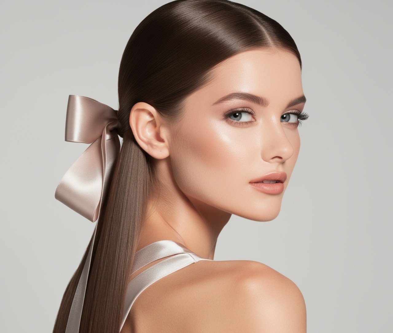 14 Trending Straight Hairstyles for Wedding Guests, Brides, and Bridesmaids 14 Straight Bridal Hair with Ribbon or Bow Detail