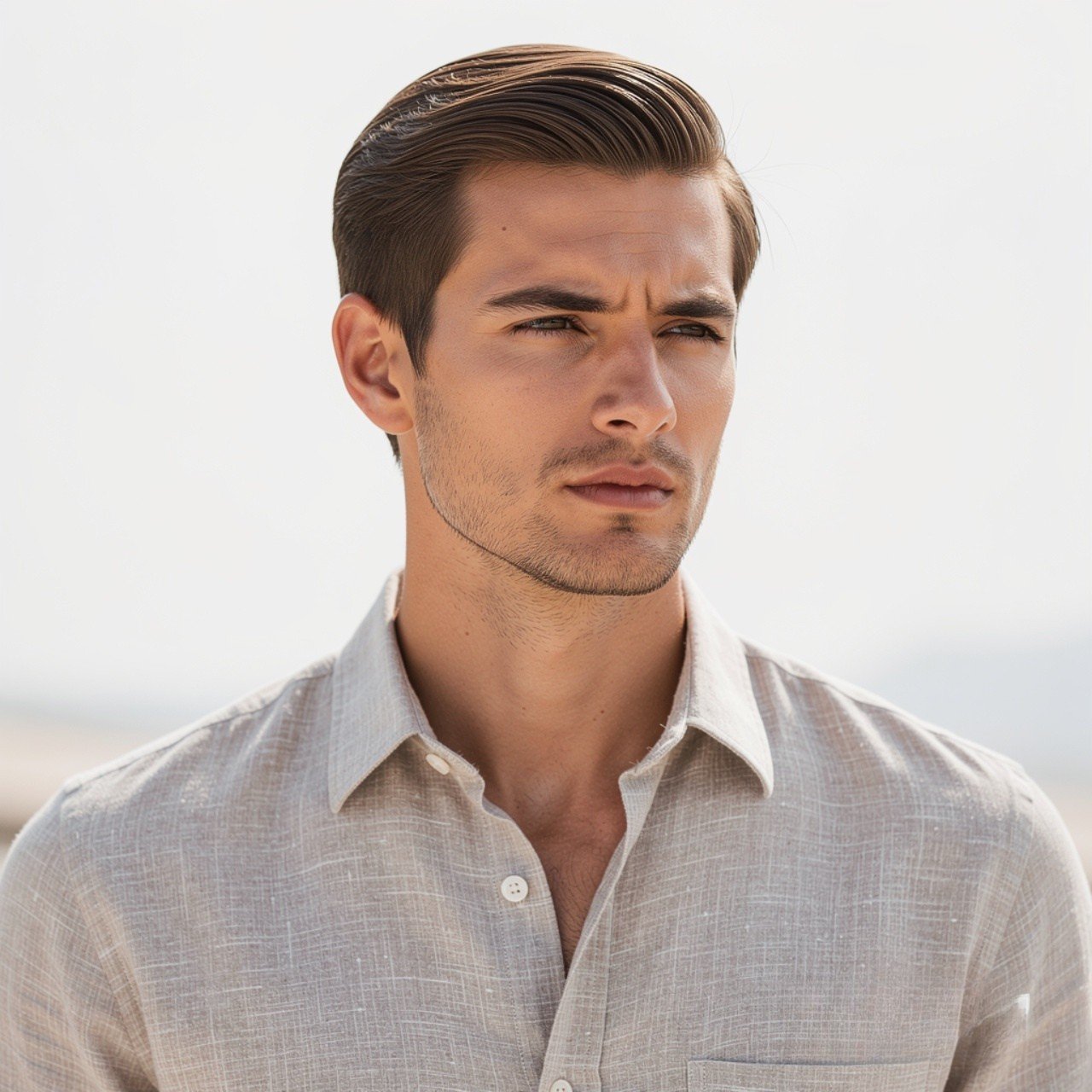 Straight Hair Side Part for Men