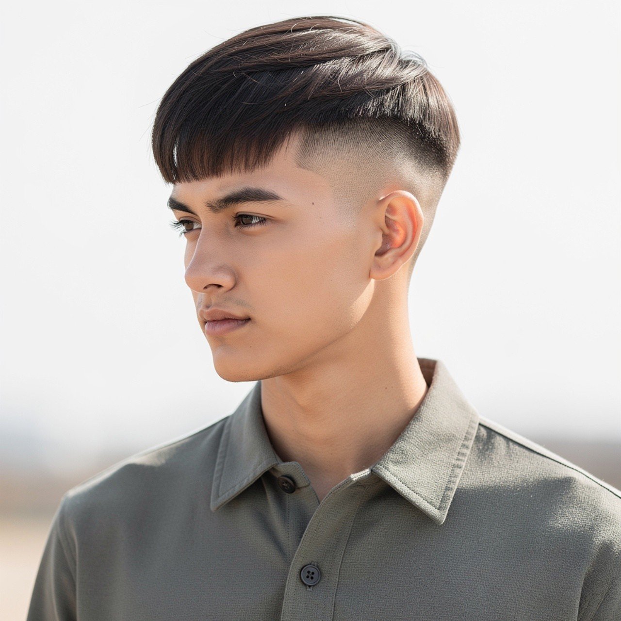 Straight Hair Taper Fade with Length on Top for Men