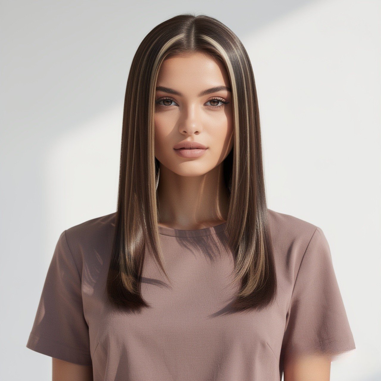 Straight Hair with Chunky Money Pieces