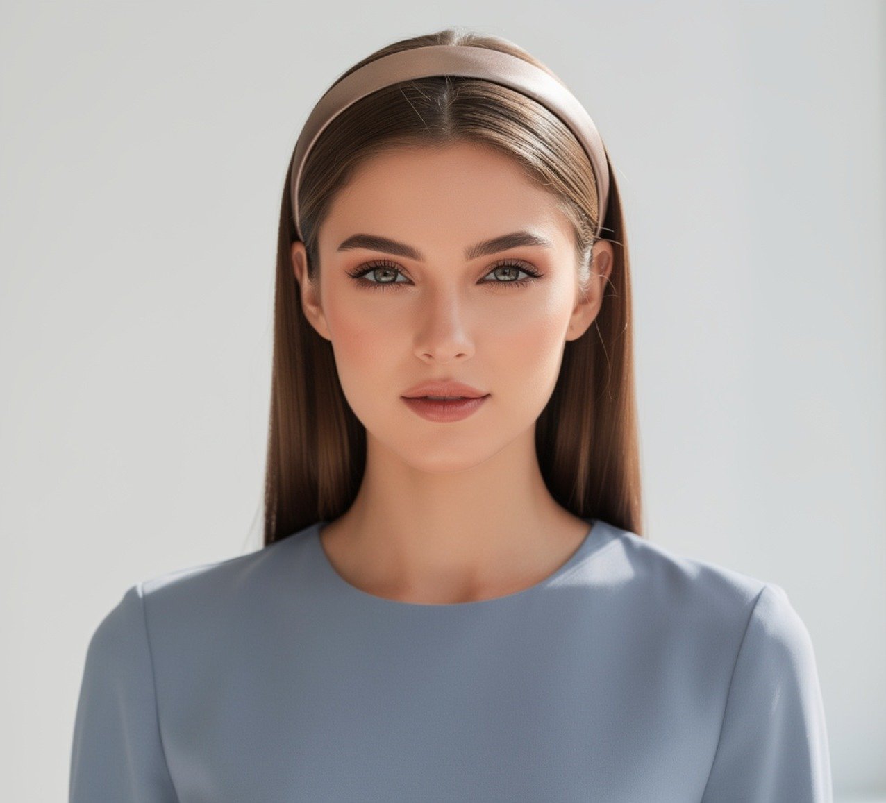 Straight Hair with Headband Easy Hairstyle