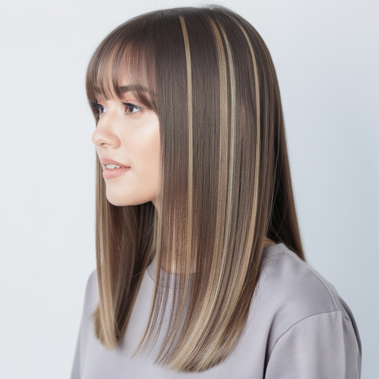 Straight Hair with Highlights