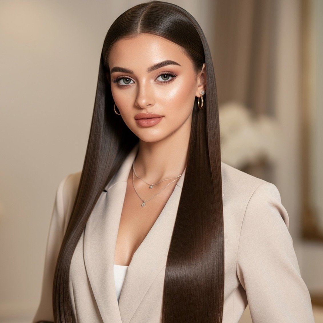 15 Trending Simple Hairstyles for Straight Hair That Are Easy and Stylish 5 Straight Hair with Middle Part 1