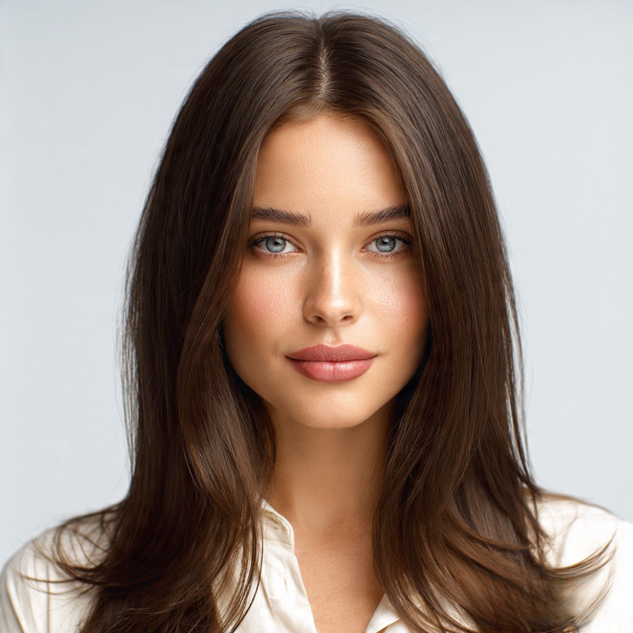 Straight Hair with Middle Part Cute and Easy Hairstyle