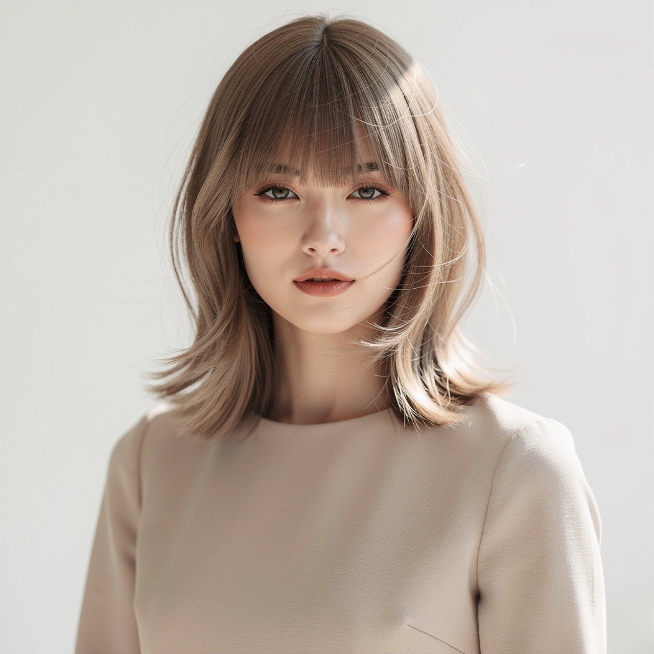 Straight Hair with a Textured Fringe