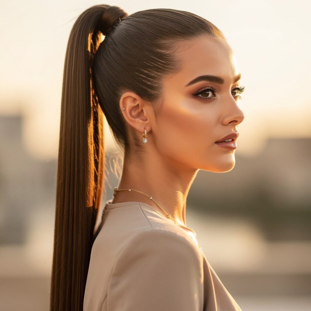 15 Trending Simple Hairstyles for Straight Hair That Are Easy and Stylish 3 Straight High Ponytail