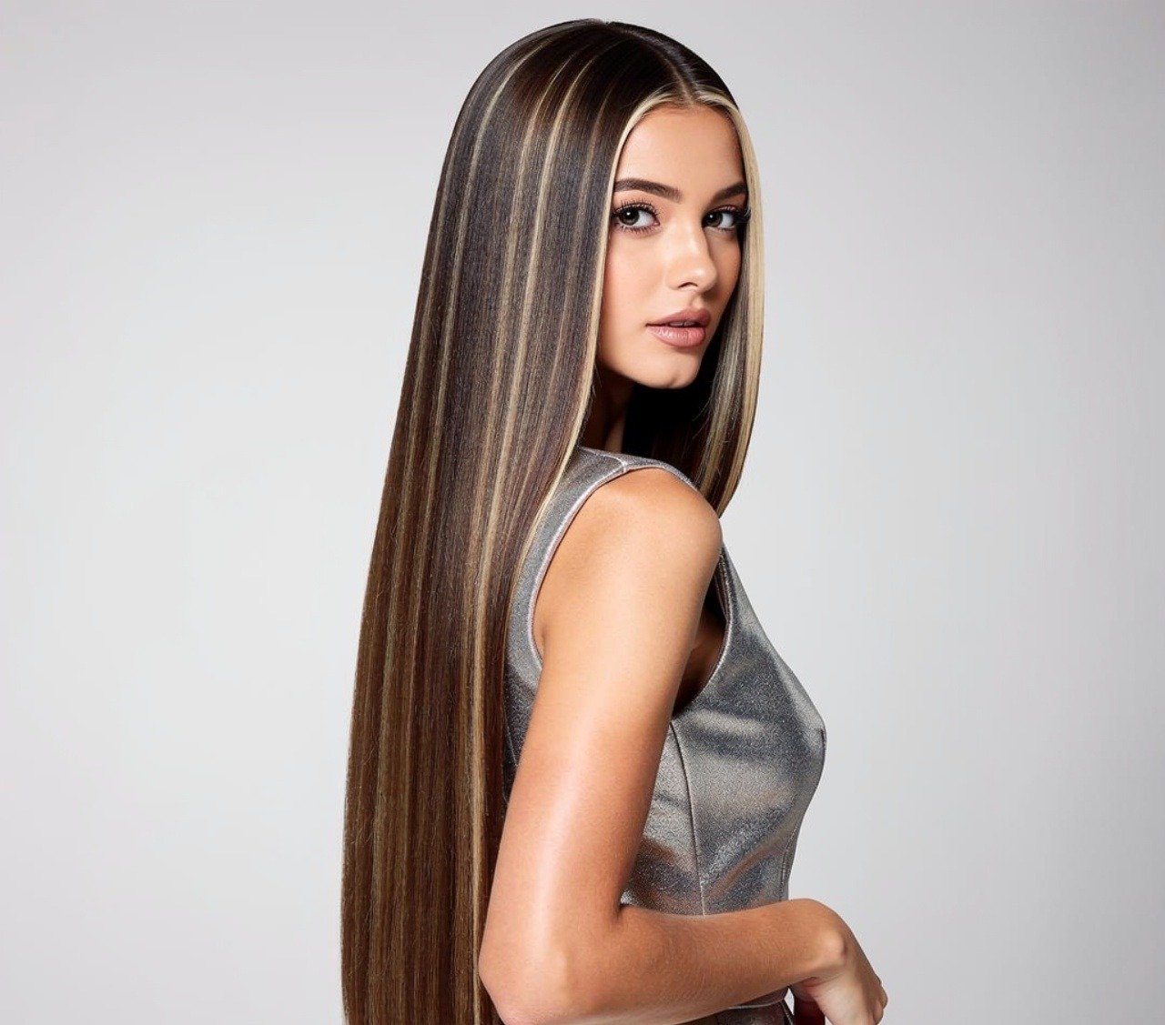 Straight Long Hair with Balayage Color