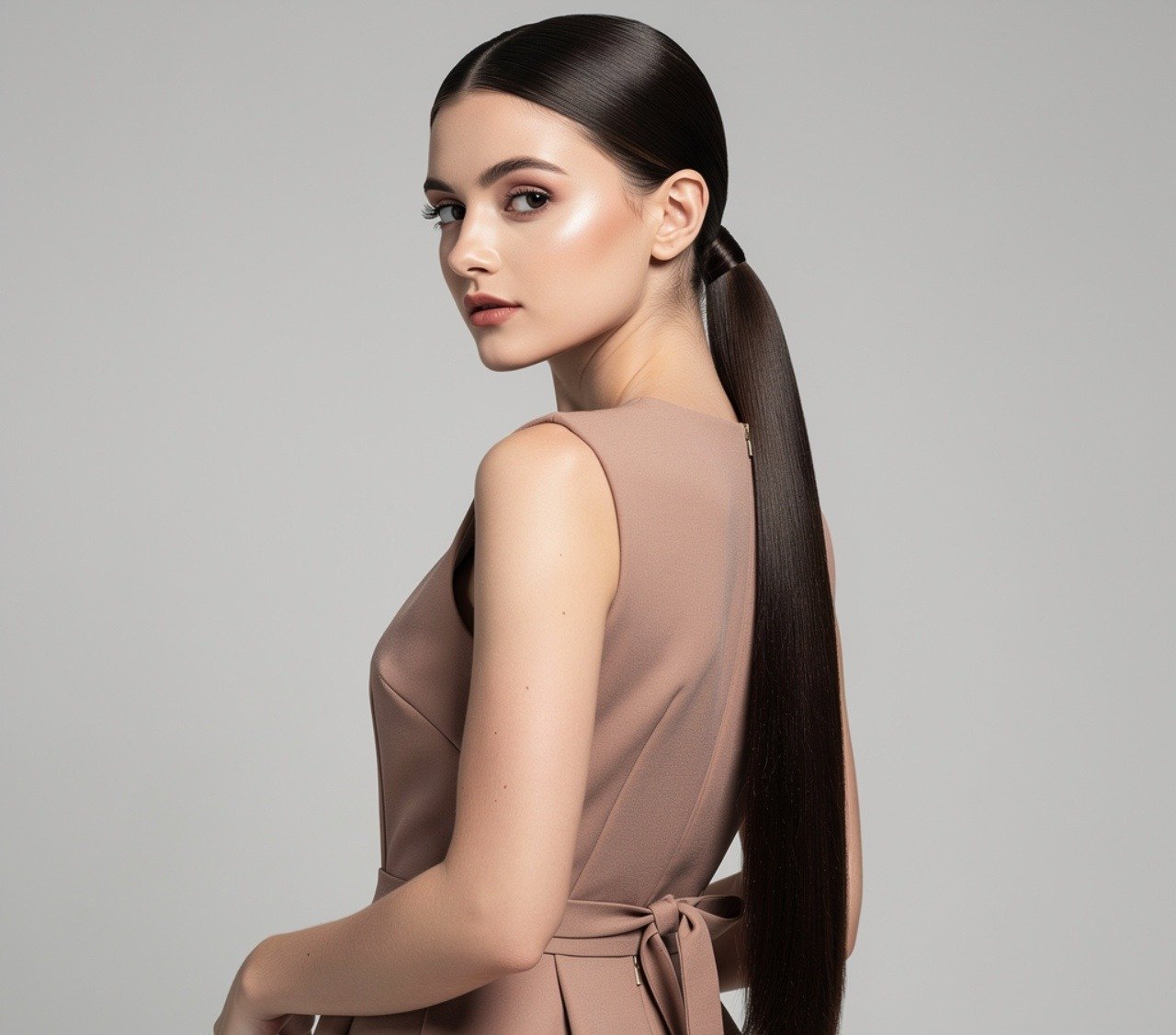 Straight Ponytail with Sleek Finish