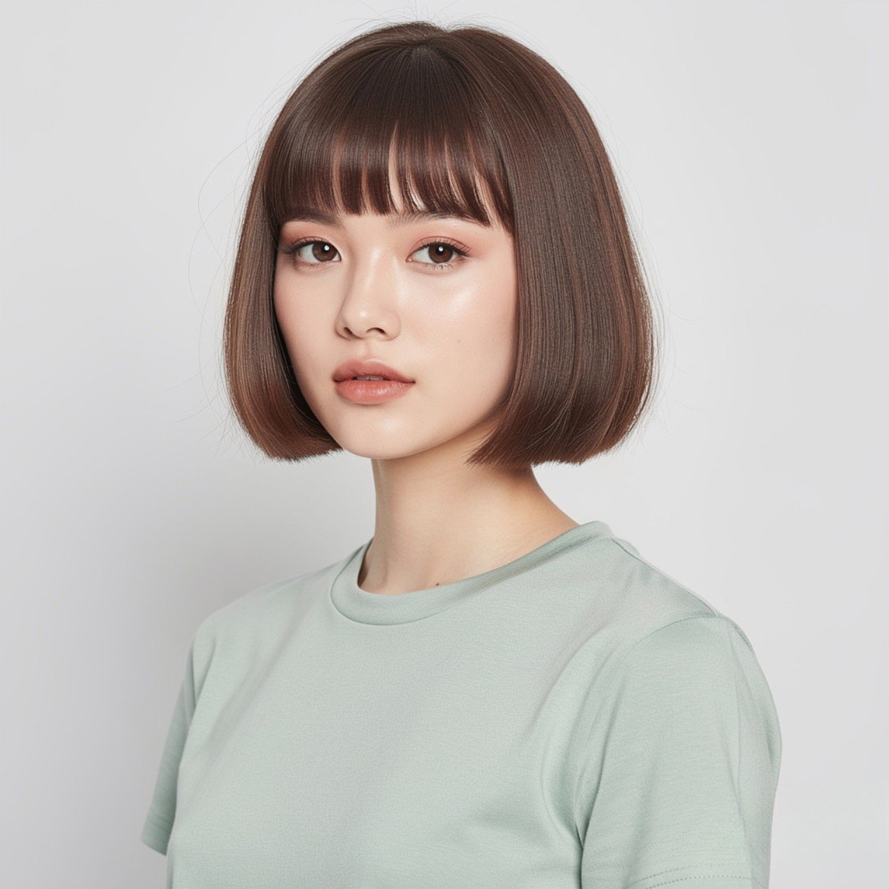 Straight Textured Bob with Micro Bangs