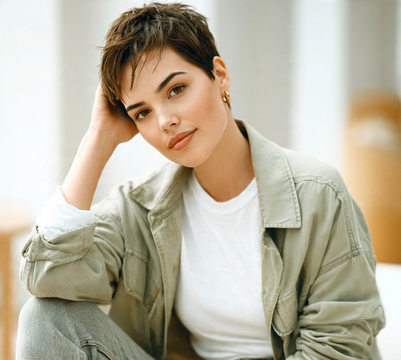 Textured Crop with Fringe For Short Hairs