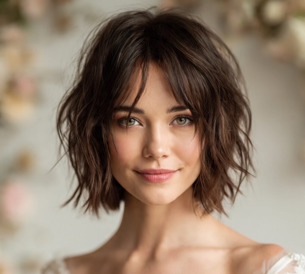 Textured Lob with Face Framing Pieces cropped