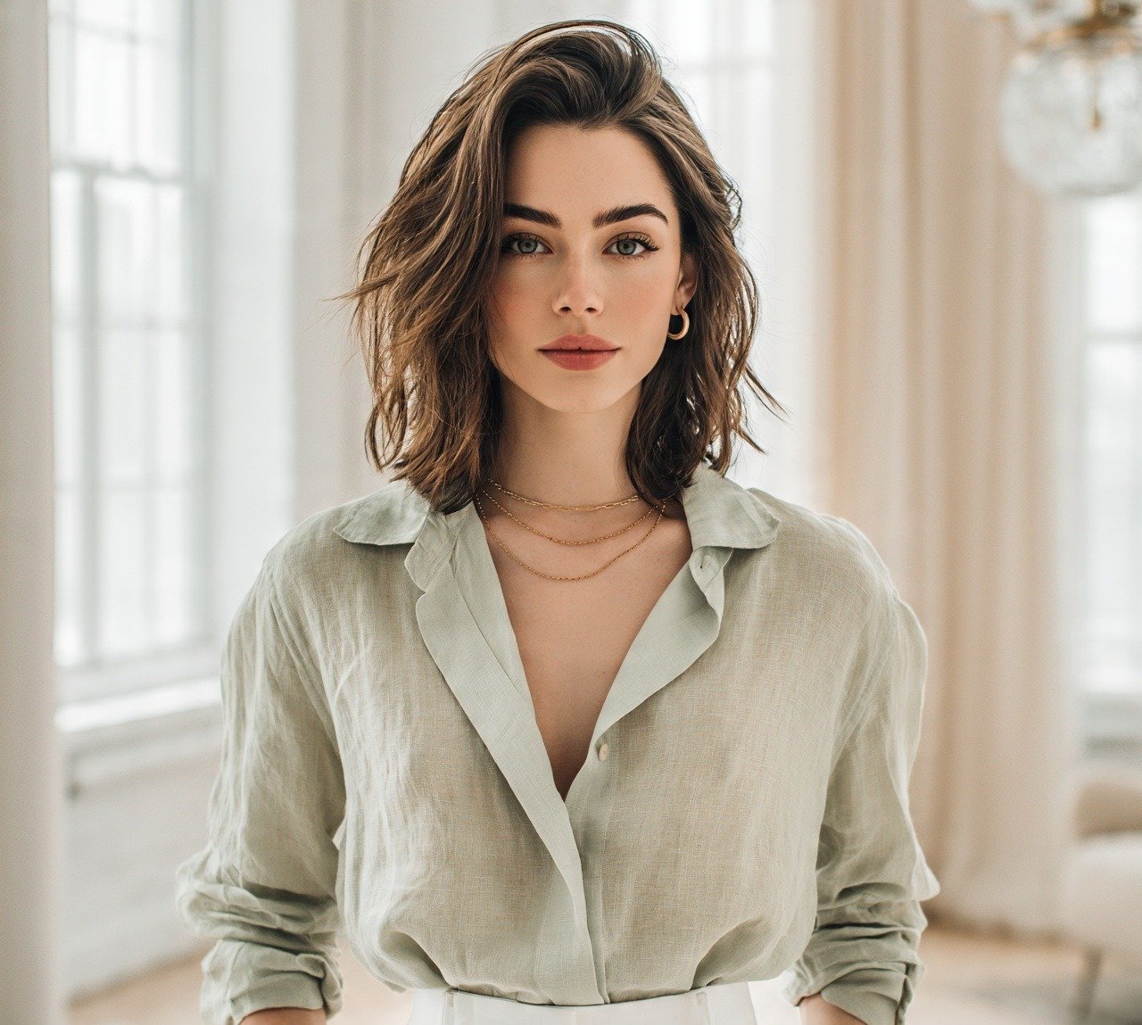 Classic Collarbone Lob Haircut