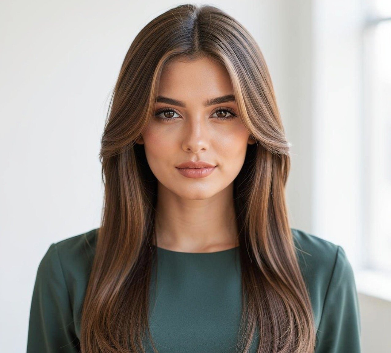 Textured Middle Part Hairstyle for Long Straight Hair