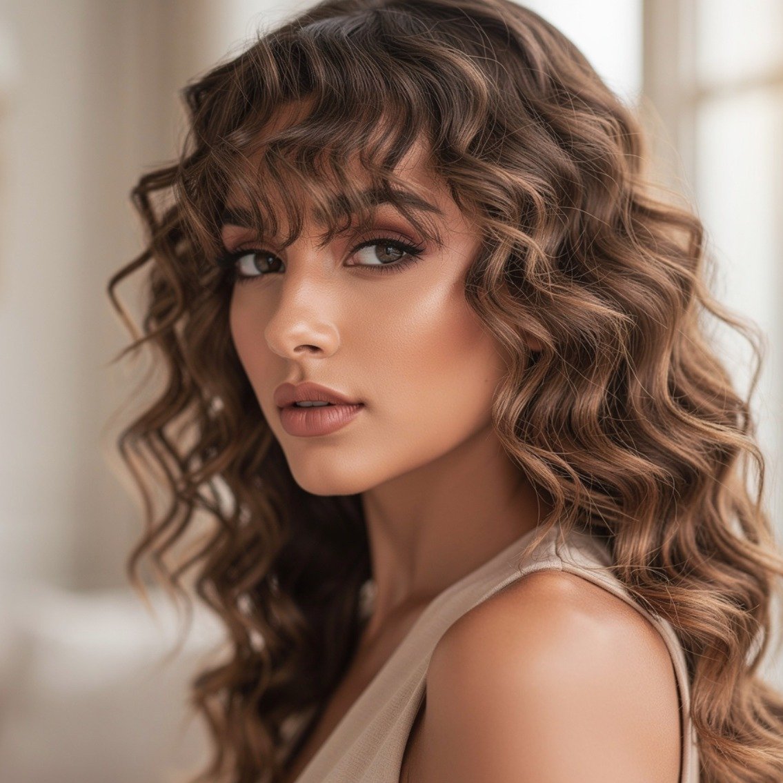 15 Trending Ideas Curly Hairstyles With Bangs That Actually Flatter Every Curl Type 13 Textured Piecey Curly Bangs