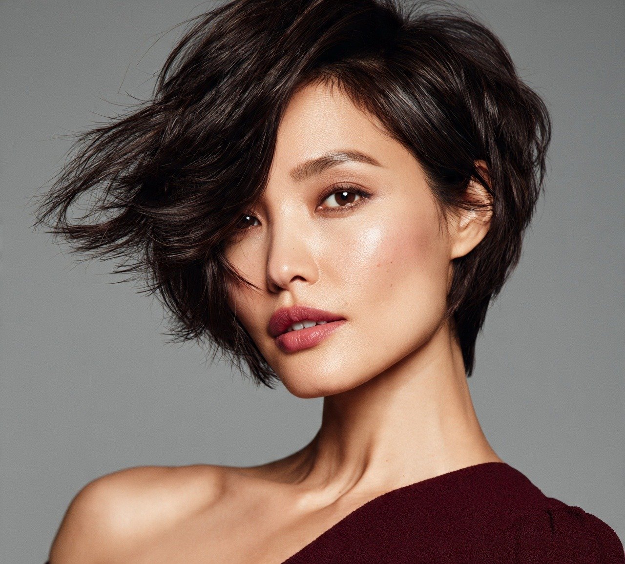 Textured Pixie Bob Cut For Oval Face