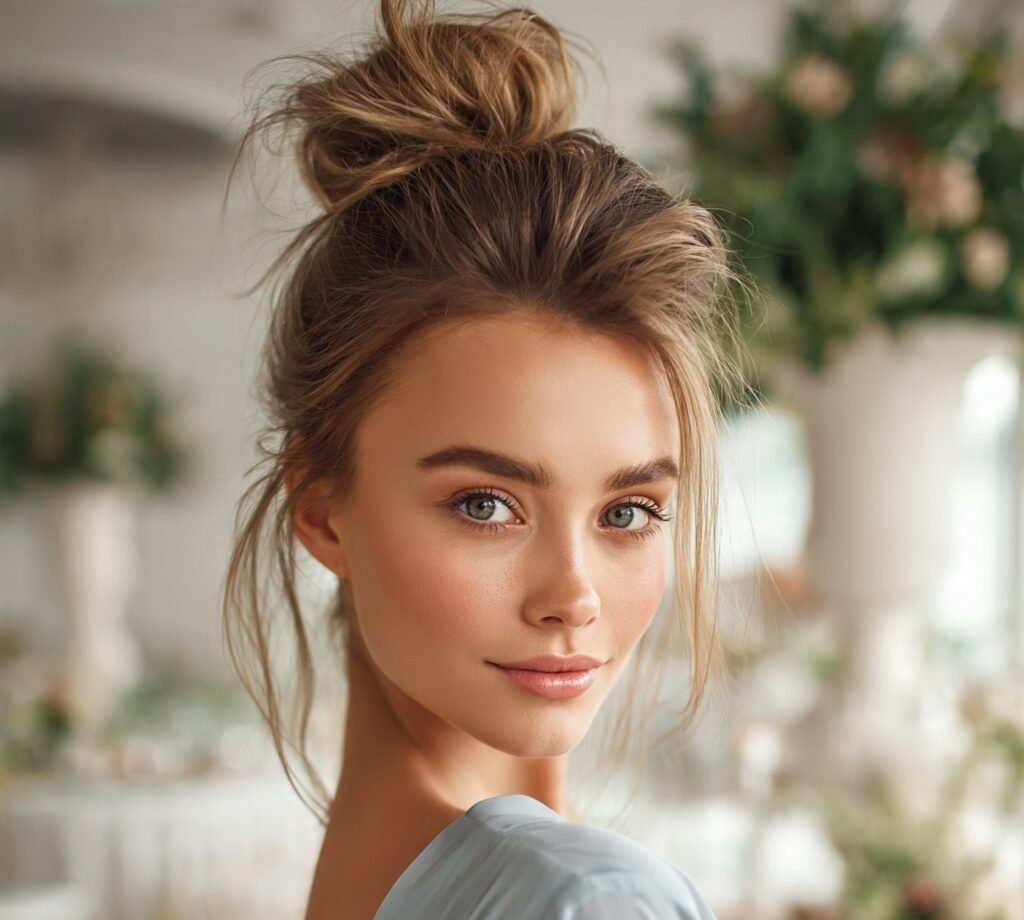 Textured Top Knot cropped