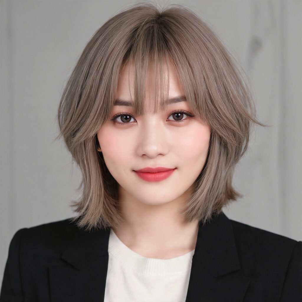 Layered Bob Hairstyles: 13 Gorgeous Ideas for Every Hair Type and Face Shape 6 The Layered Bob with Curtain Bangs