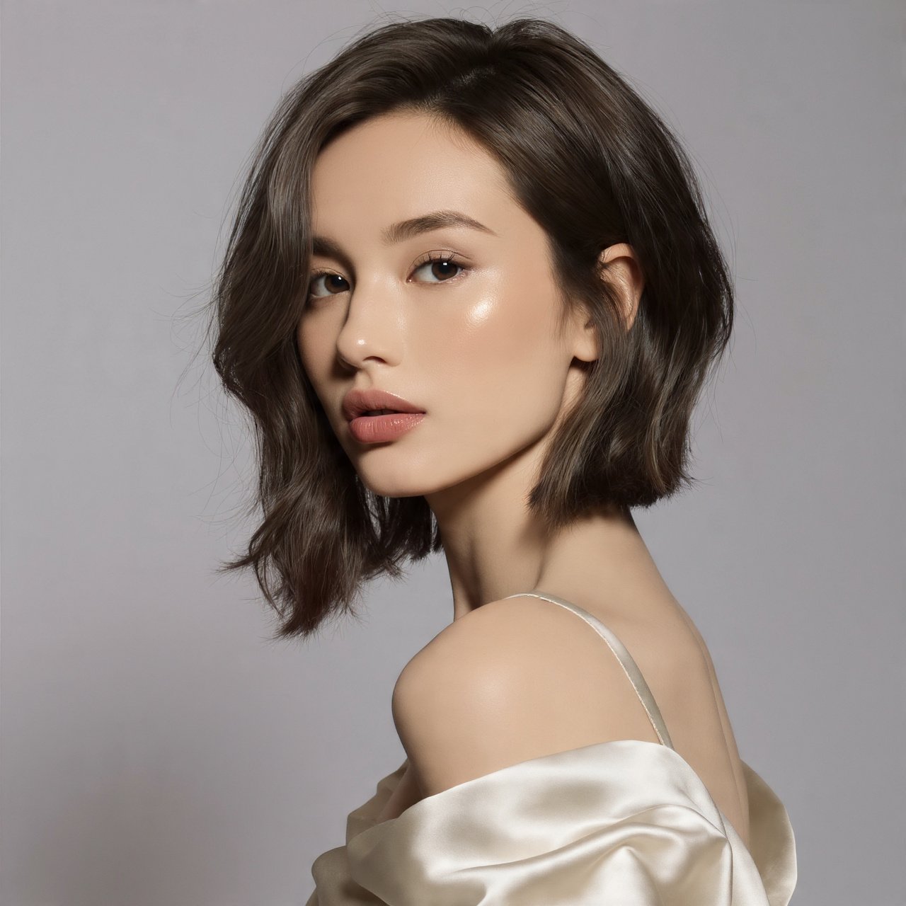 The Romantic Lob with Soft Waves and a Side Part