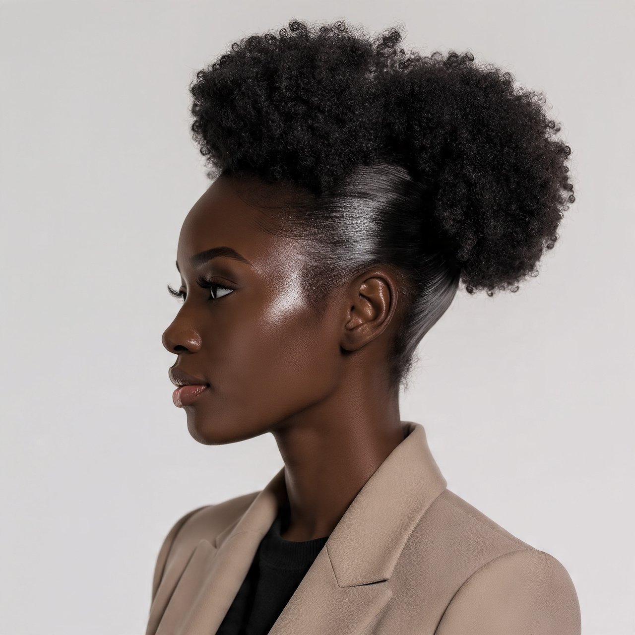 Trending Slick Back Hairstyles Natural Hair: 13 Gorgeous Looks to Inspire Your Next Salon Visit 2 The Sleek Natural Puff Hairstyle